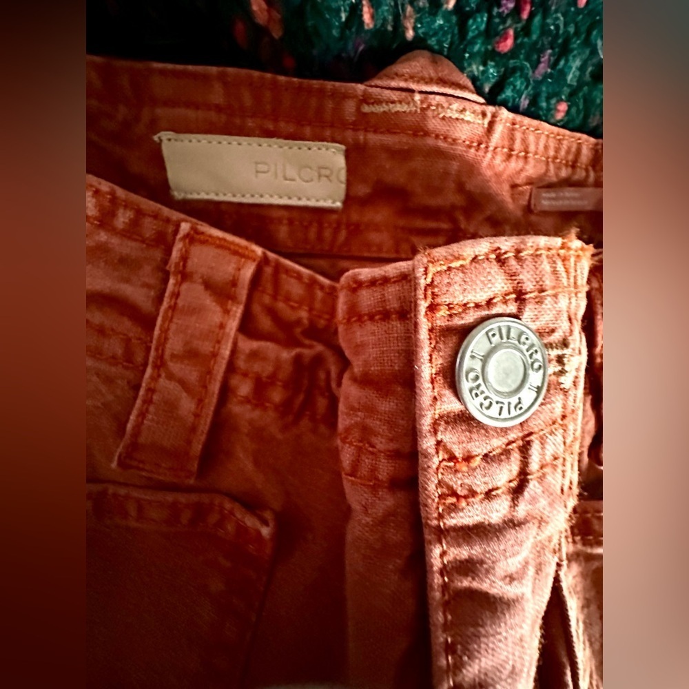 RARE Pilcro Carpenter Wide Leg Pants Orange NWT 26 - Picture 8 of 16